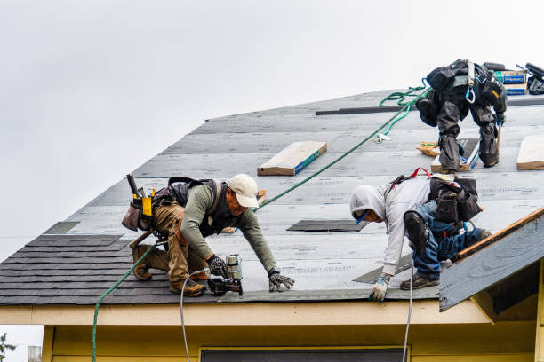 Professional Emergency Roof Repair technician working in Woods Hole, MA